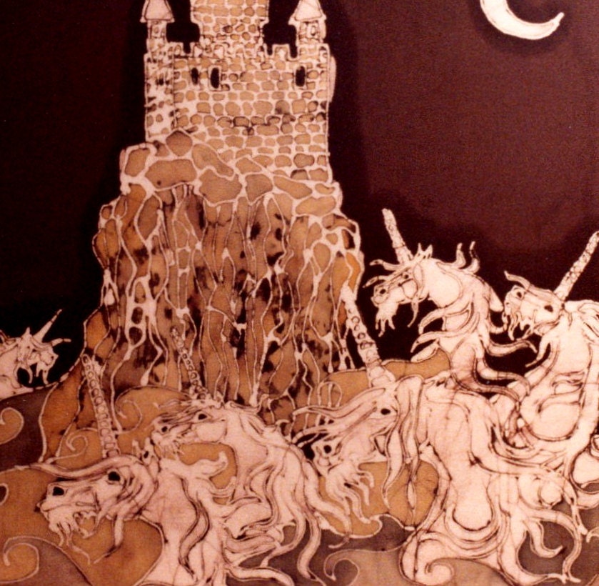 Trivet  15  - Unicorns Rise From the Sea  -  "The Last Unicorn"  -  Ceramic tile