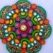 Mosaic Kitchen Magnet with Flower Motif