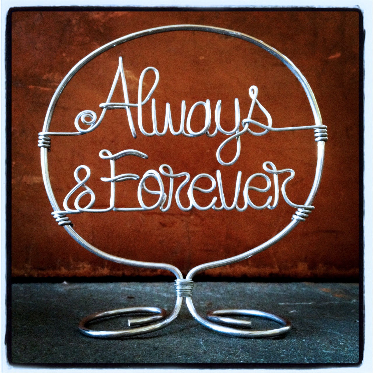 Always & Forever Quote Wedding or Anniversary Cake Topper