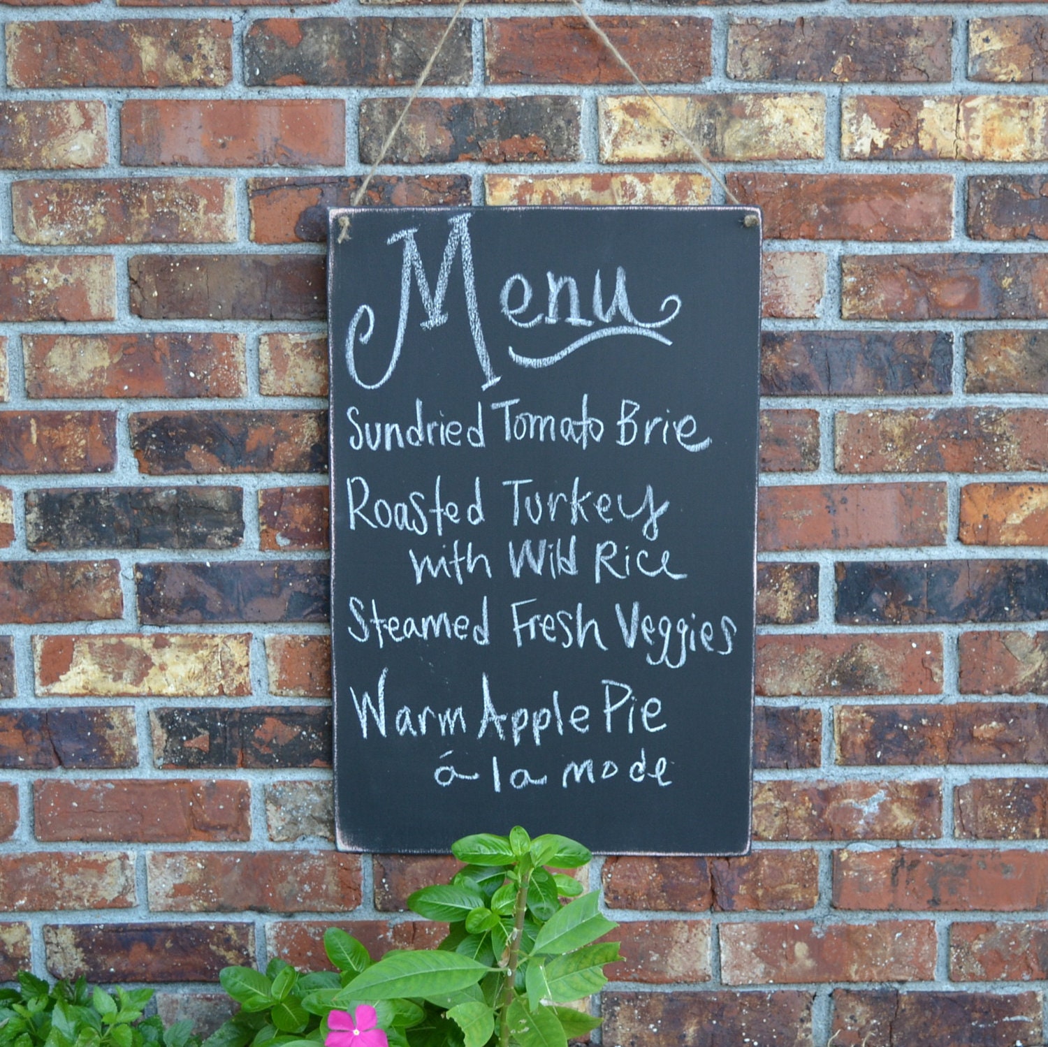 Chalkboard Menu Kitchen Organizer - Hanging, Distressed, Large Size