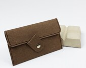Tab Closure Business Card Case in Brown - Washable Kraft Paper