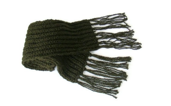 Hand  Knitted women green scarf, knit, knitting scarves, gift, fashion, custom handmade scarf, knit trends