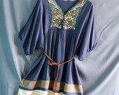 Women Shirt Plus Size Clothing Top Blouse Maternity T-shirt Tunic Dress Blue Caftan Kaftan