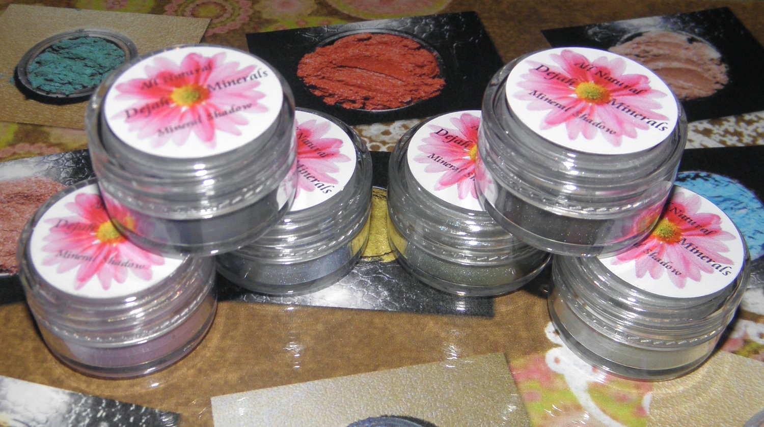 Dejah MInerals 6 pc Eye Shadow Set Vegan All Natural Hand Crafted Eyes Lips Nails Customize