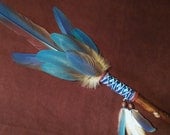 Smudge Fan- Conscious Spirit- Sacred Prayer Fan with Blue Kyanite Crystal