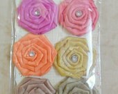 Allure Jewel Mix Rolled Fabric Flowers with Rhinestones by Prima-FREE SHIPPING