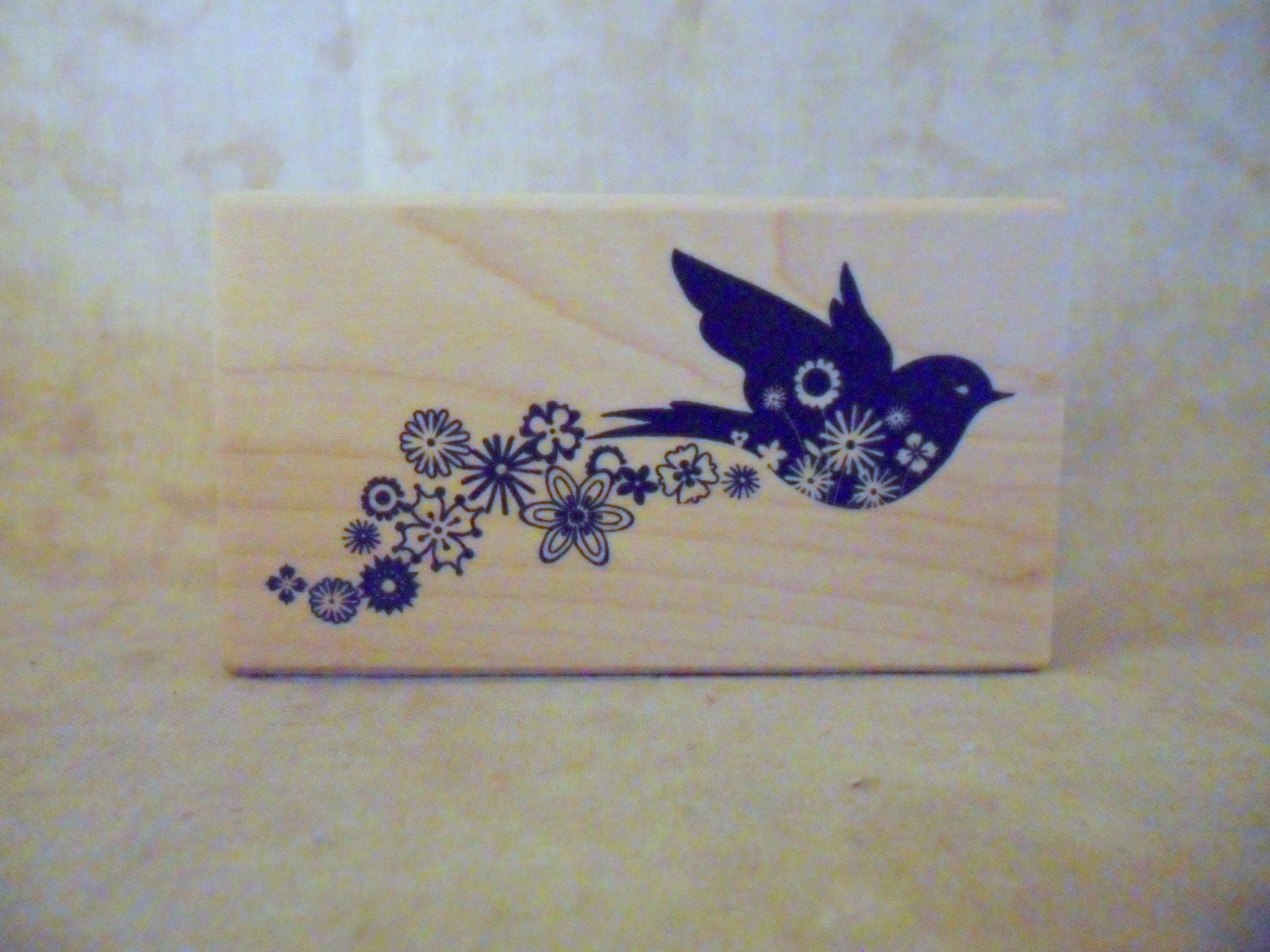 Bird Trailing Flowers Rubber Stamp by Inkadinkado-SALE