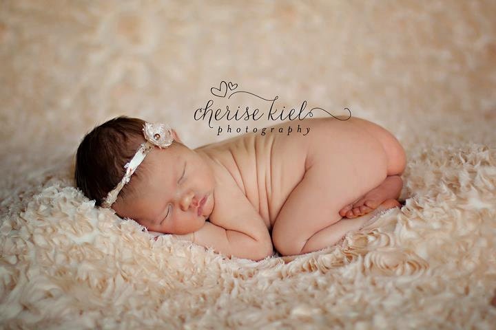 Newborn Taupe Petite Lace Flower Halo Headband