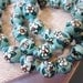 Vintage Necklace Chinese Hand Painted Porcelain Beads Blue Flowers Lotus 1950s Jewelry