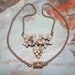 Vintage Rhinestone Necklace Pendant Silver Brass Chain 1940s Wedding Jewelry