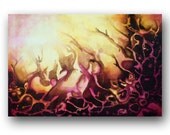 Fluid Art Large Abstract Painting Original Abstract Stretched Painting on Canvas Unique Painting Wall Decor Art 36x24 by Heather Day