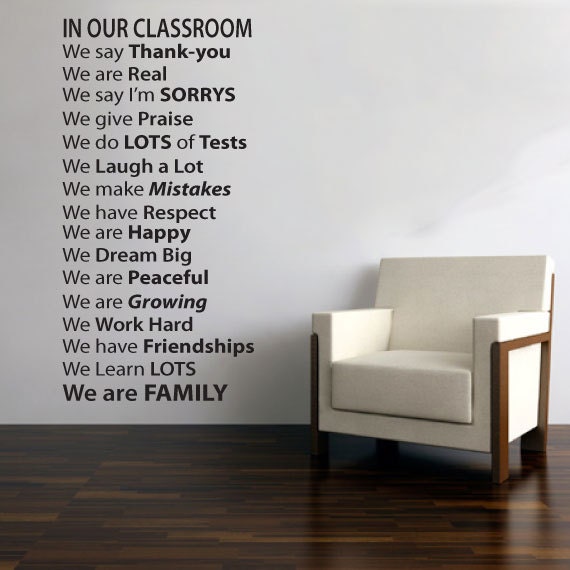 wall decal - In Our classroom - vinyl wall decal sticker Quote