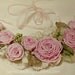Ribbon Work Roses on Lace Pink Roses Ribbonwork RESERVED for LOKE