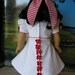 Clearance priced - 30% off - American Girl linen princess seamed vintage style dress, with hairbow