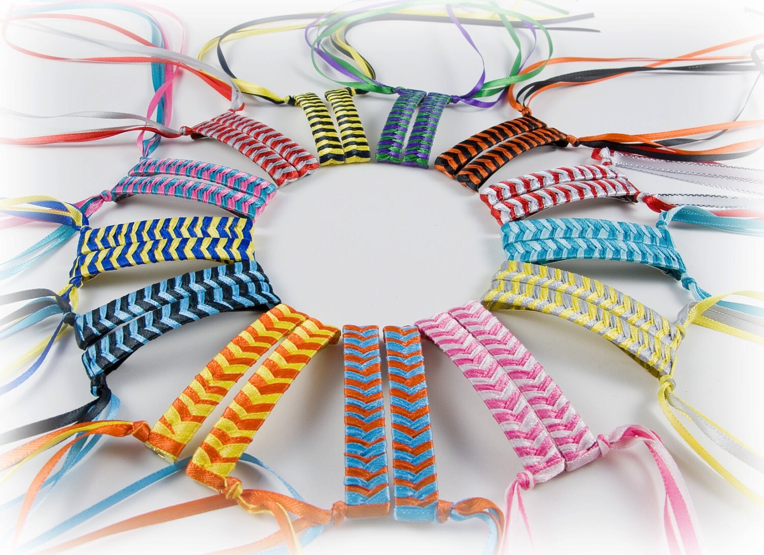 Items similar to Retro Inspired Ribbon Barrettes Colorful Hair