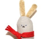 Tiny Bunny Toy, Miniature Toy, Plush Bunny, Handmade Bunny, Rabbit, Plushie, Softie, Cute, Woodland Creature, Easter Bunny, Red, Poosac