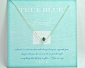 Blue Topaz Necklace/ Gift with Card/ True Blue Friend Gift Ideas/ Matron of Honor Gift Ideas