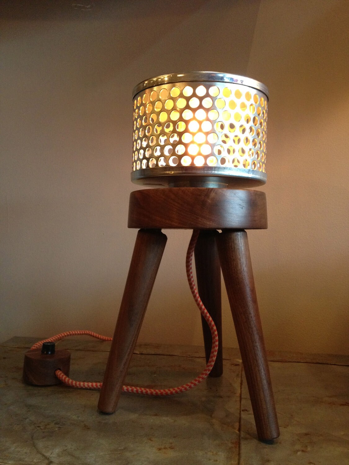 Tripod Table Lamp by GrainWoodwork on Etsy
