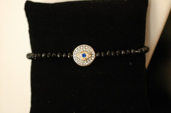 Black Crystal Evil Eye Bracelet