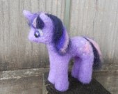 Felt Twilight Sparkle Figurine Doll / My Little Pony Friendship is Magic Needle Felted Plush Toy / Purple MLP FiM Pony