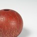 Hand Blown Glass Vase Round Sphere Minimalist Art Earthy Rust Brown Stone Southwest Tribal tagt