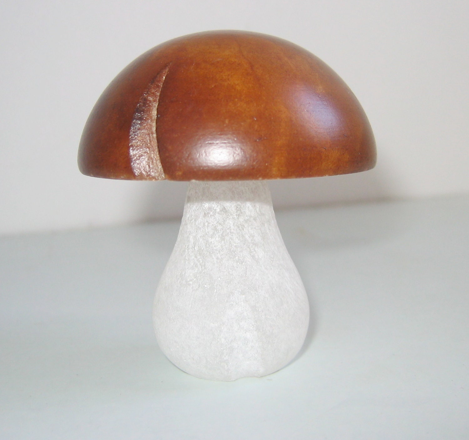 70's Vintage Glass Mushroom.   Handmade.  Mod, pop, Mid century, Eames Panton era.
