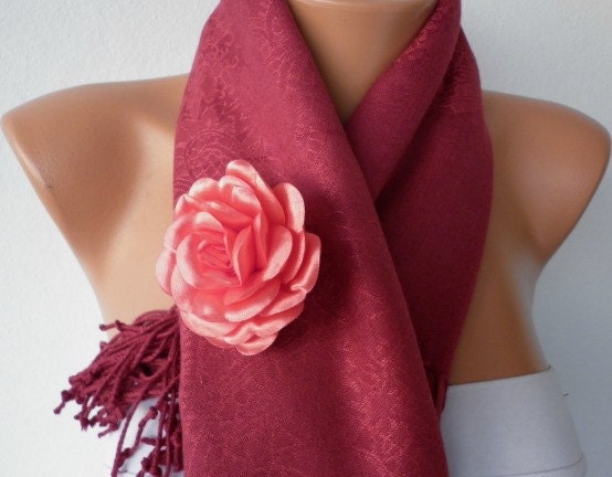 Wine Pashmina Shawl  Scarf
