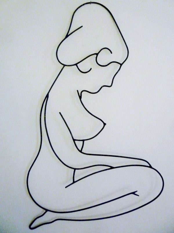 Vintage Wire Sculpture of a Woman