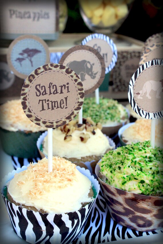Safari Party Circles/Cupcake Toppers - Kids Birthday Party - DIY PRINTABLE FILES by Sassaby Il_570xn