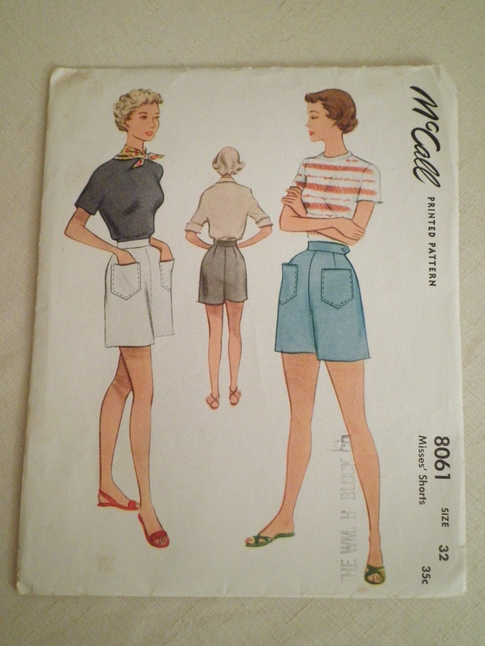 Dated 1950 Vintage McCalls Womans Shorts Pattern Large 32 waist
