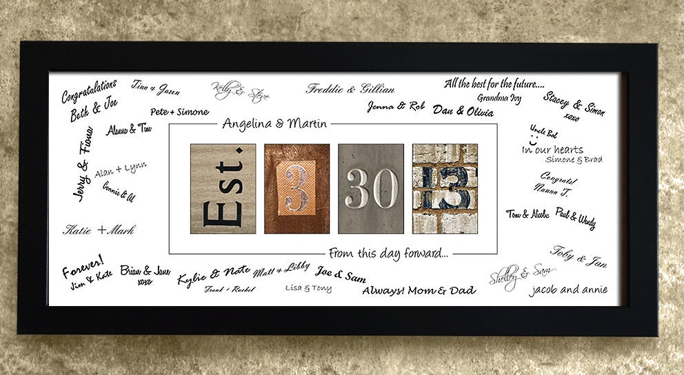 Personalized WEDDING GUEST BOOK - Unique Wedding Guest Book Alternative, Wedding Date Decoration, Framed Date Guestbook Sign In