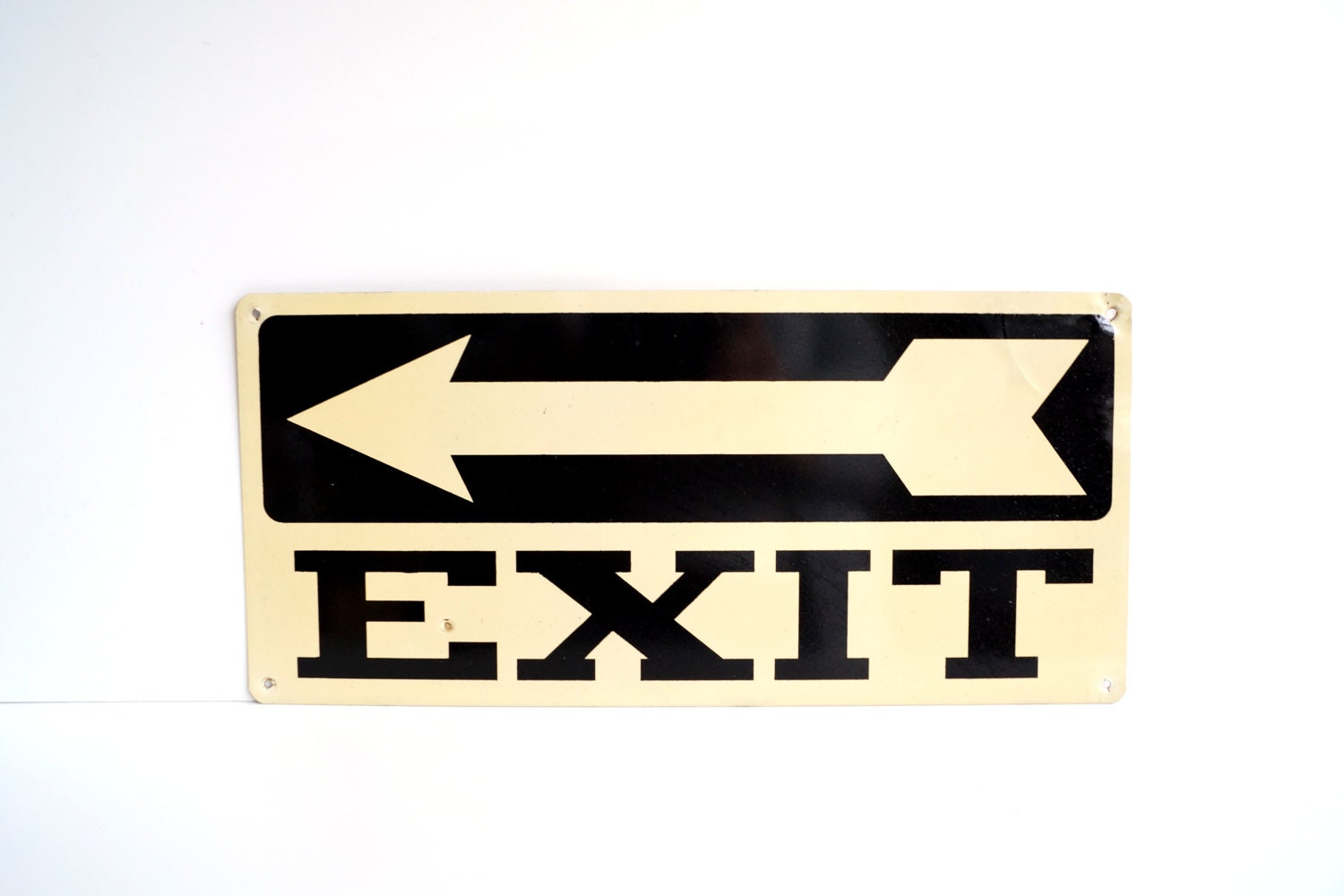 Vintage Industrial Metal Exit Sign with Arrow - Collectible, Home Decor, Man Cave, and more