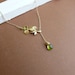 Peridot and Orchid Gold Fill Necklace -- Custom Birthstones Available