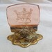 Old French Etched cameo glass calling card holder with dancing ladies