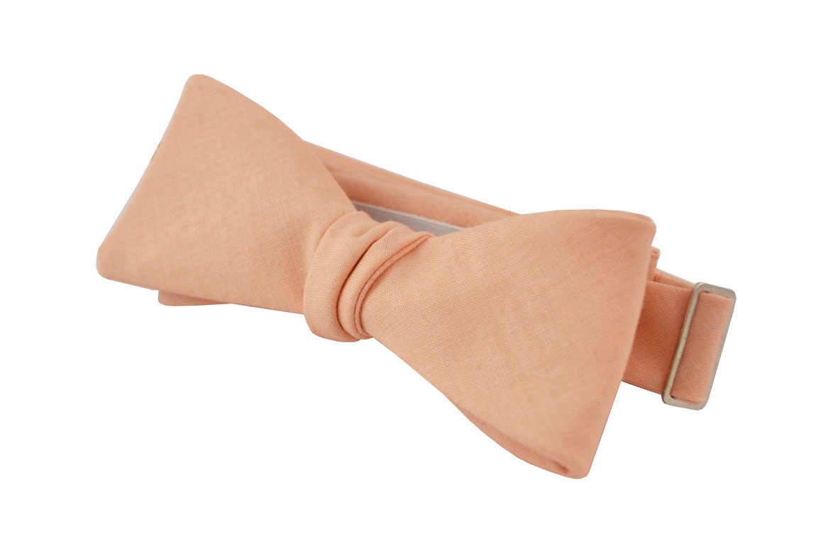 Bow Tie - Solid Apricot Chambray