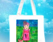 She Didn't Know How Much She Could Do Until She Got Off Her Ass and did It (ARTIST Allison Strine) on 15x15 WHITE or BLACK Canvas Tote