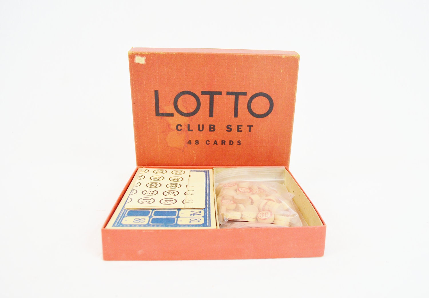 Vintage Milton Bradley Lotto Club Set Bingo Game - Complete