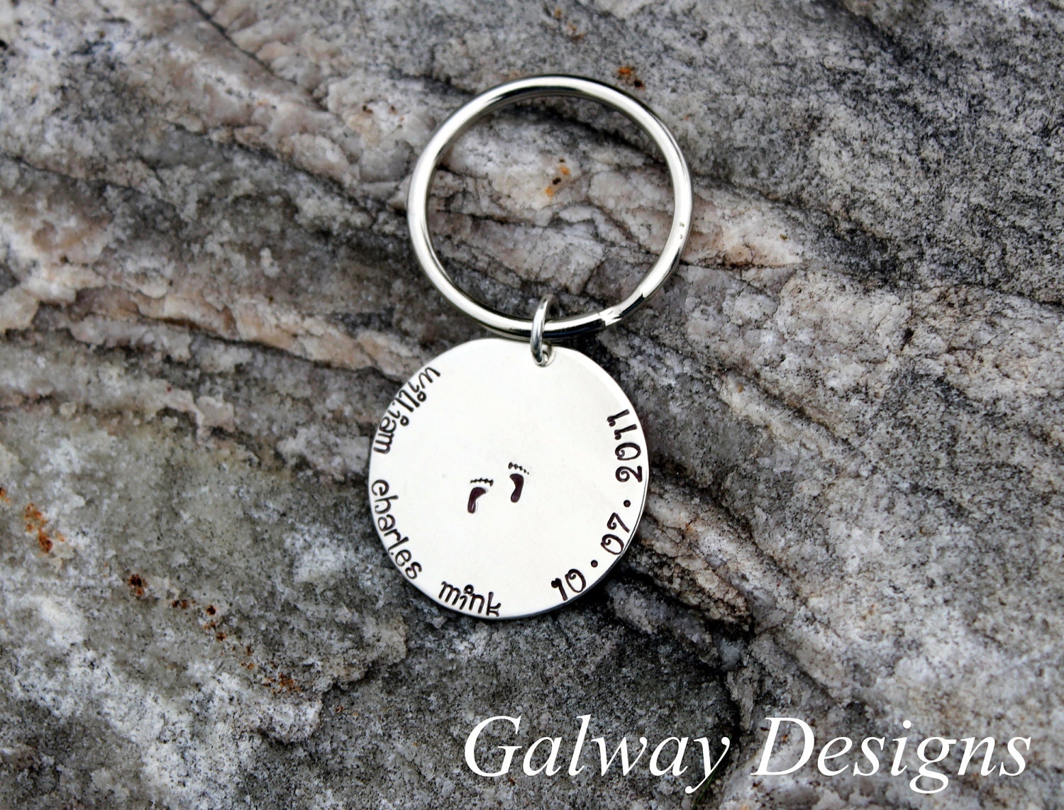 Hand Stamped KEYCHAIN FOR DAD