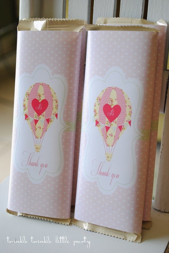 Shabby Chic Hot Air Balloon Baby Shower Hershey's Chocolate Bar Party Favor Il_570xn