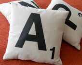 Any Three Decorative Scrabble Letters - Spell it out - PILLOW COVERS ONLY
