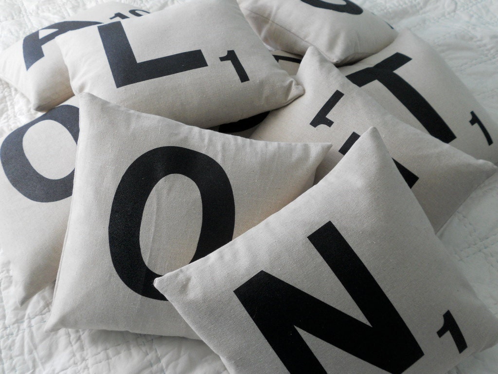 Any Letter Monogrammed Pillow Cover - PILLOW COVERS ONLY