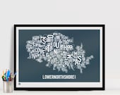 Sydney - Lower North Shore Typographic Screen Print (Stormy Grey)