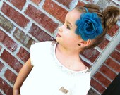 NEW - MULTIPLE COLORS Custom Medium Shabby Chic Chiffon & Lace Flower on Skinny Stretch Headband -