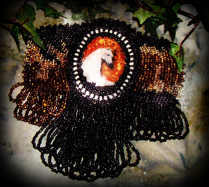 Beaded Unicorn Cabochon Hair Barette