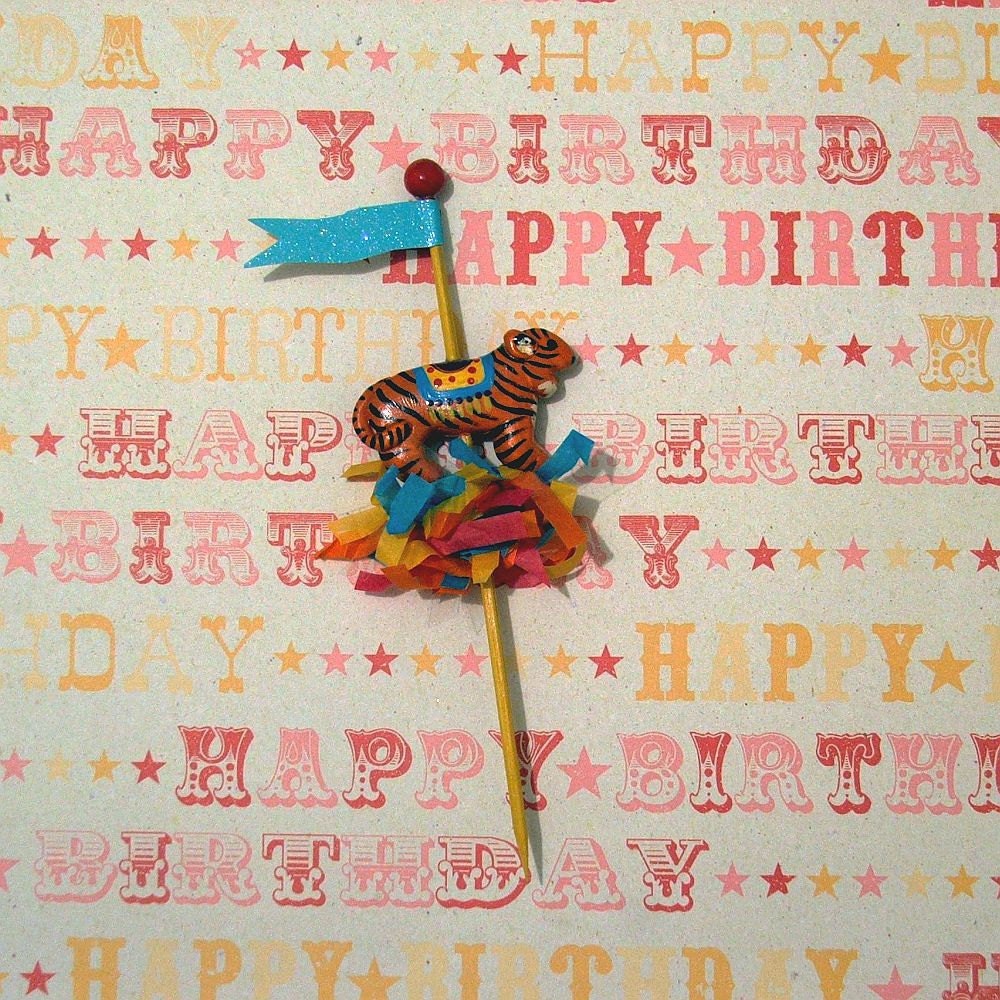 Single Circus Tiger Cupcake Topper/Pick Il_570xn