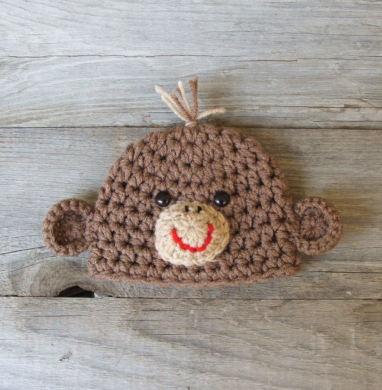Sweet Lil' Monkey Hat - (Newborn/3-6mo/6-12mo sizes)