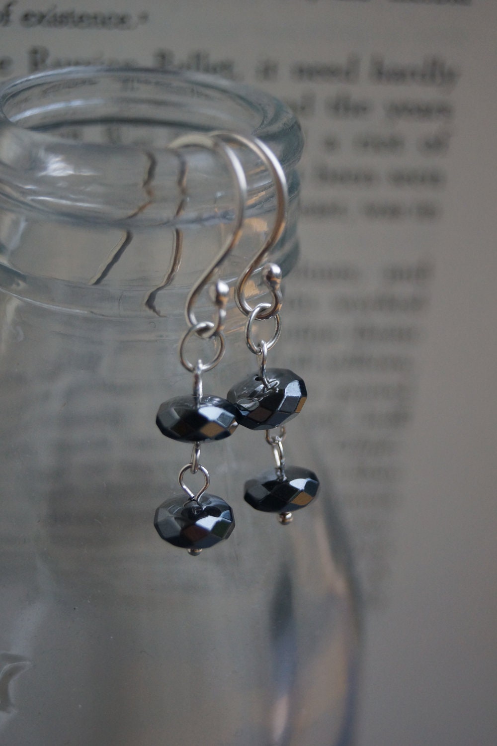 Silver Dangle Earrings - Hematine