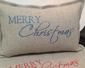 Pillow Merry Christmas Embroidered Pillow Cover