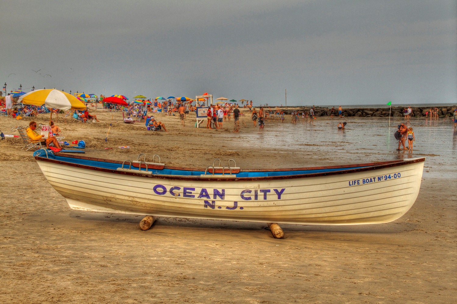 Ocean City - Beach Photography - New Jersey - Afternoon - Shore - Summer - Boat - Fine Art Photograph Print - Home Decor - 6X9 (Other sizes