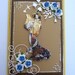 Golden Yellow and Brown 3D Geisha Lady Blank Card